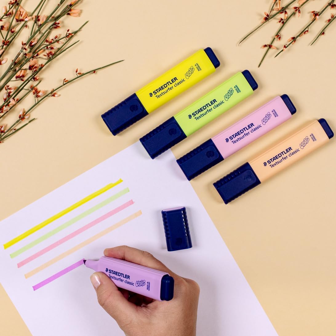 Detalle de STAEDTLER 364 CWP6 Textsurfer Classic Pastel Highlighters – Pack of 6