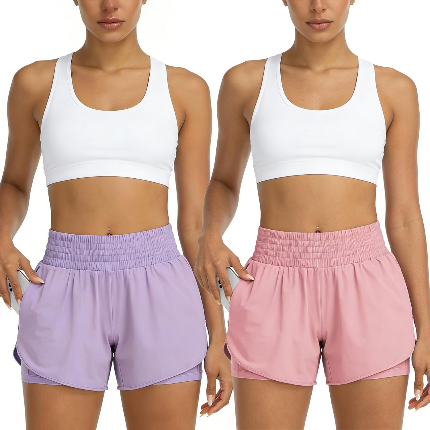 Thumbnail 6 de Gozina Women's 2-in-1 Running Shorts with Phone Pocket – Lightweight, Versatile & Secure