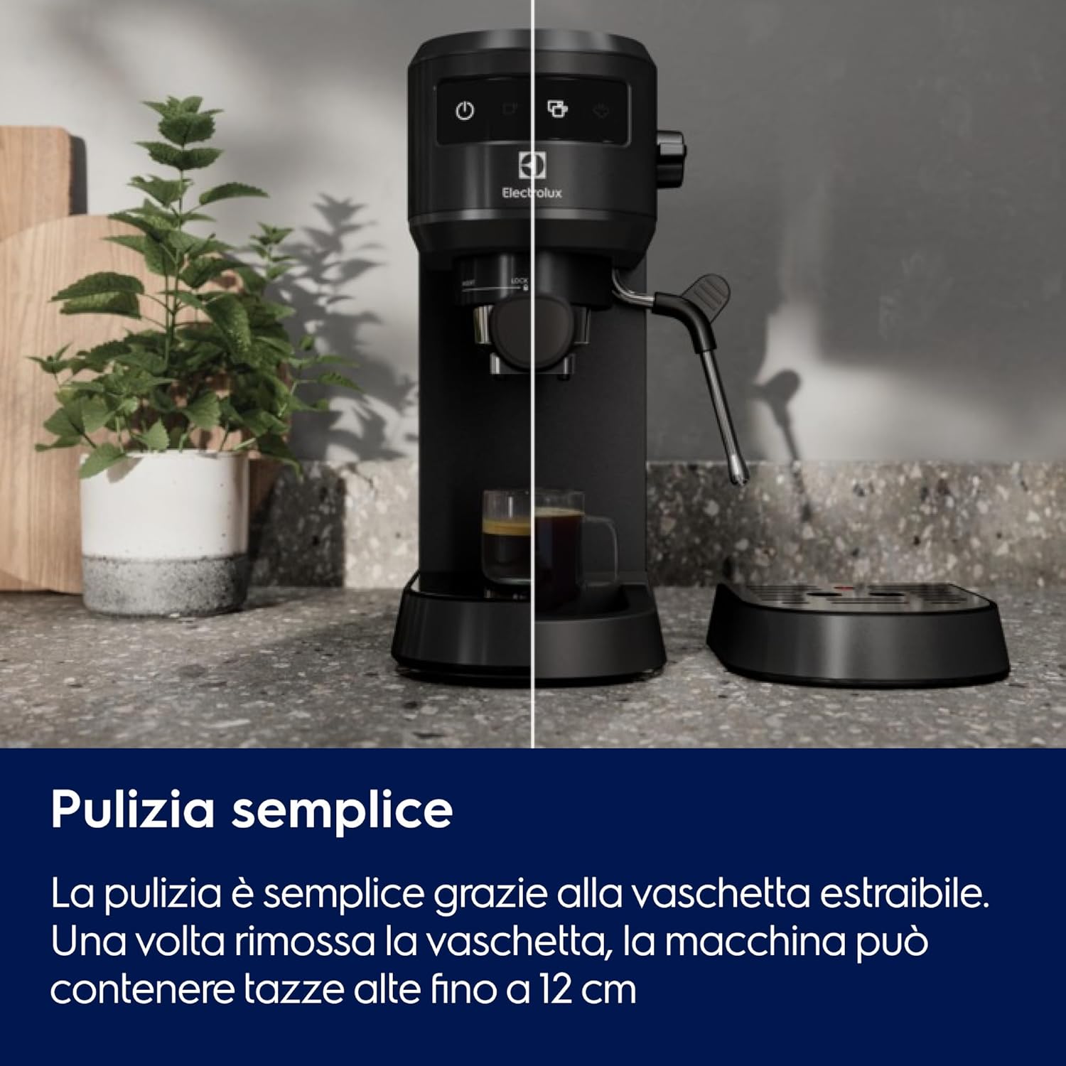 Detalle de Electrolux Explore 6: Macchina per Caffè Espresso e Cappuccino E6EC1-6BST, 2 tazze, ThermoBlock, 2-in-1 E.S.E., nero