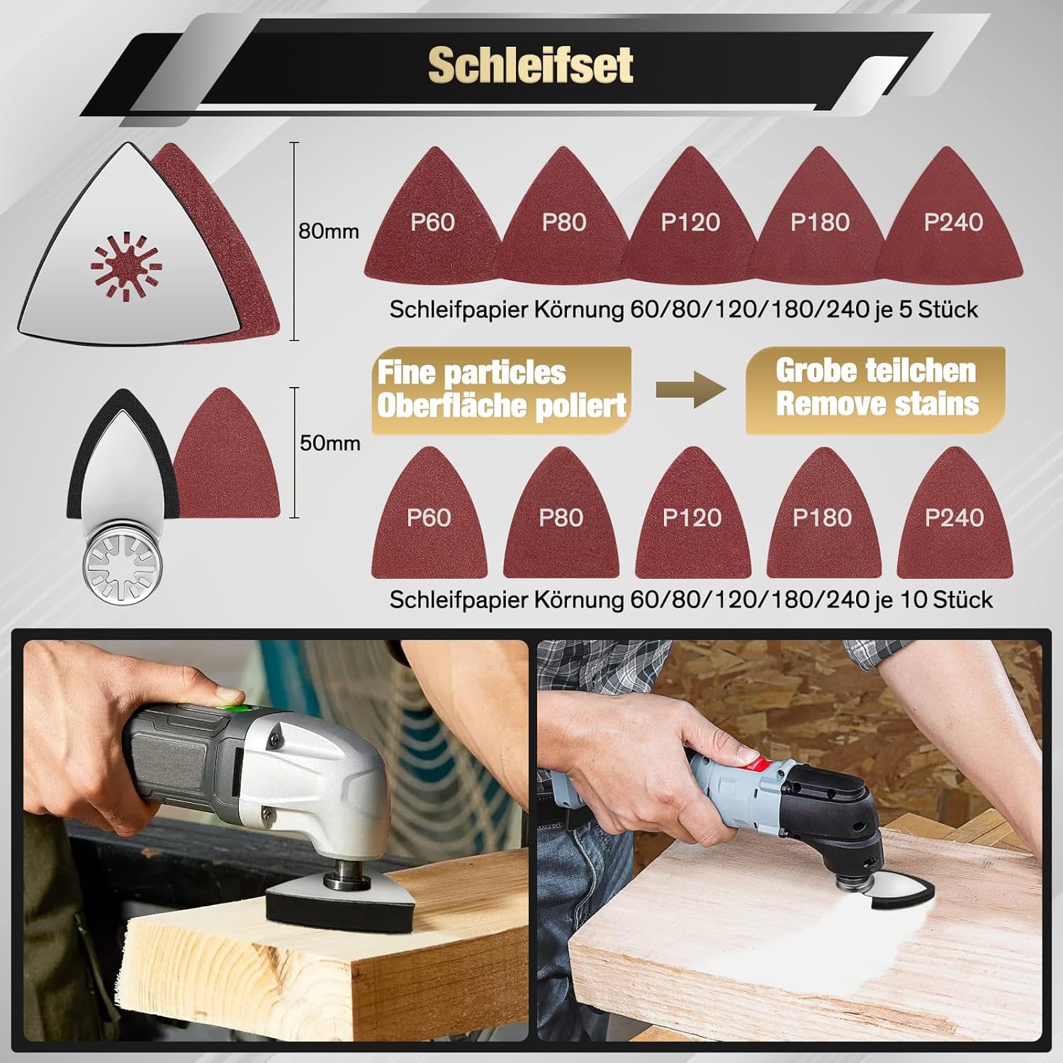 Thumbnail 5 de Sägeblätter-Set (105-teilig) von CGBOOM für Oszillations-Multitools aus Kohlenstoffstahl und Edelstahl