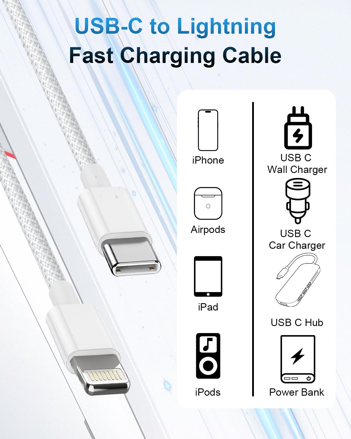 Thumbnail 4 de Apple MFi Lightning cable 2m, 2-pack