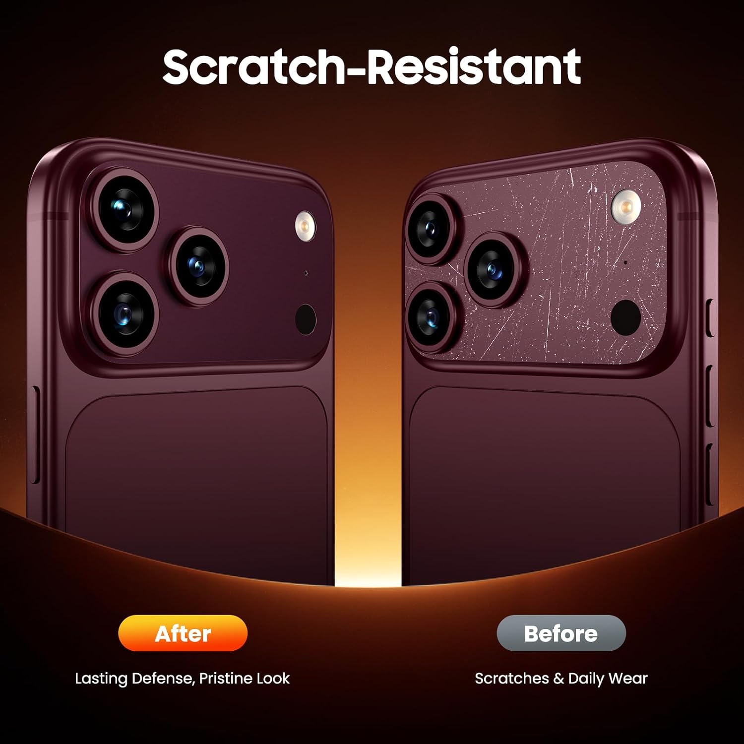 Detalle de Uyiton iPhone 18 Pro Max Camera Plateau Protector, Matte Burgundy PET, 3-Pack
