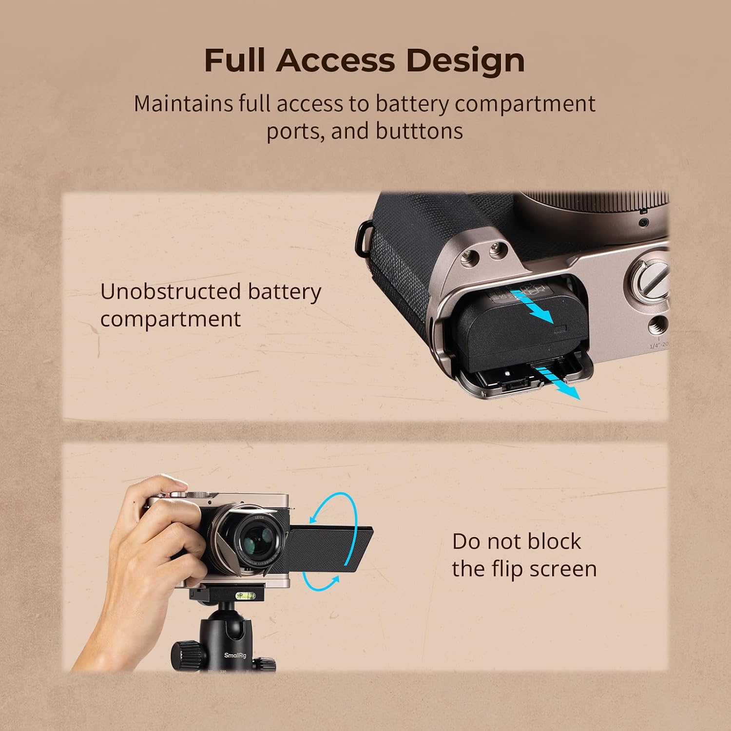 Detalle de SMALLRIG 6136 L-vormige handgreep voor Panasonic LUMIX L10, Arca-Swiss