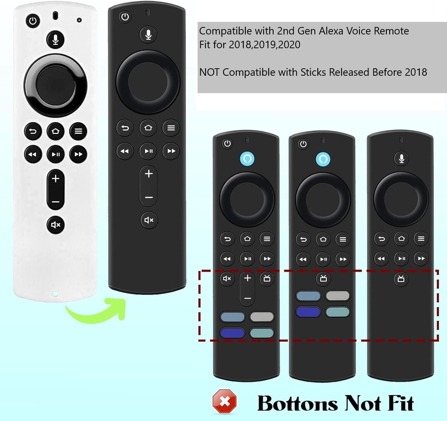 Thumbnail 4 de Silicone Remote Cover Case (Glowing in The Dark) – shockproof, anti-slip remote sleeve for 4K remotes, Blue