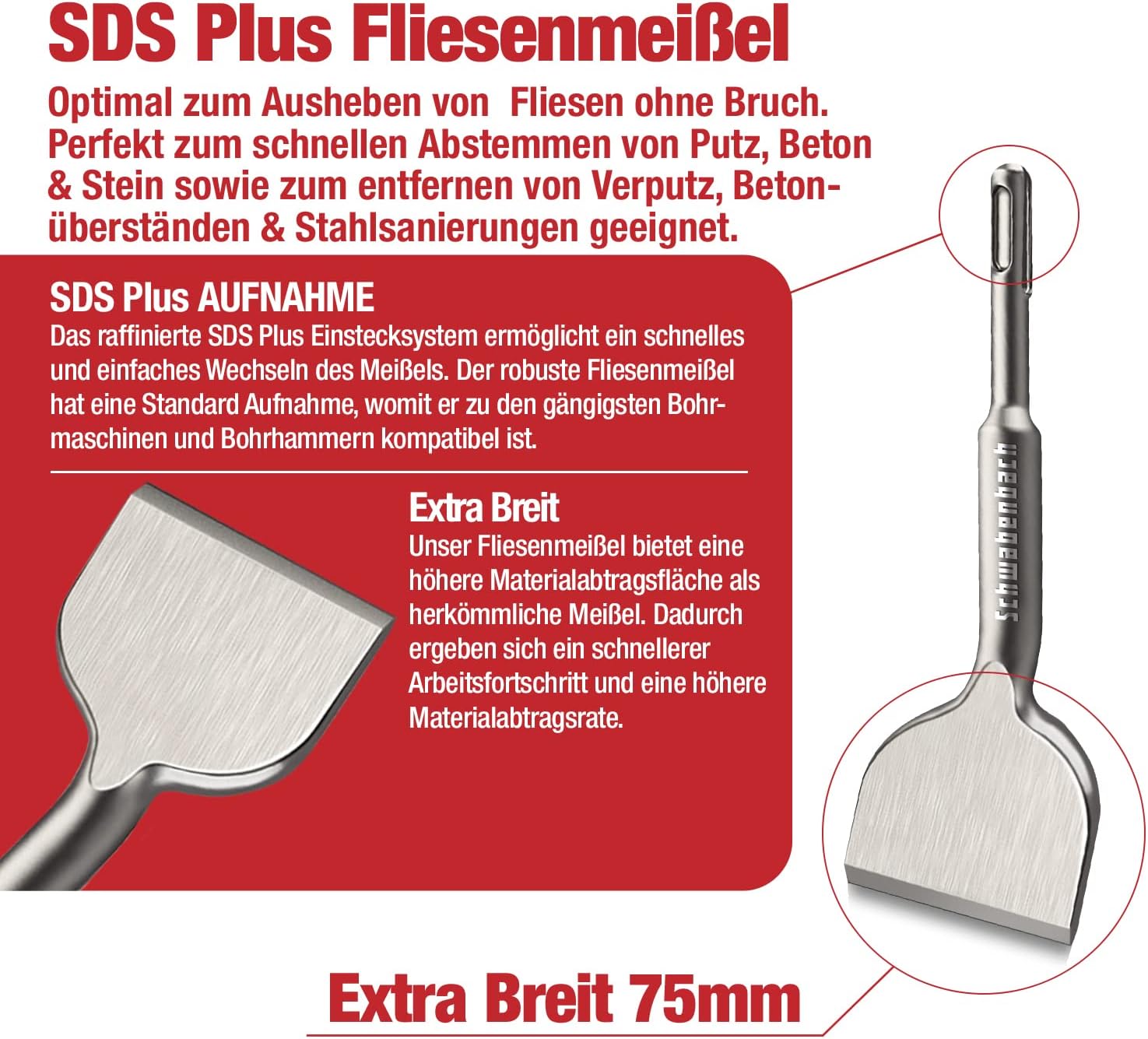 Thumbnail 4 de SCHWABENBACH Fliesenmeißel 75 mm 🛠