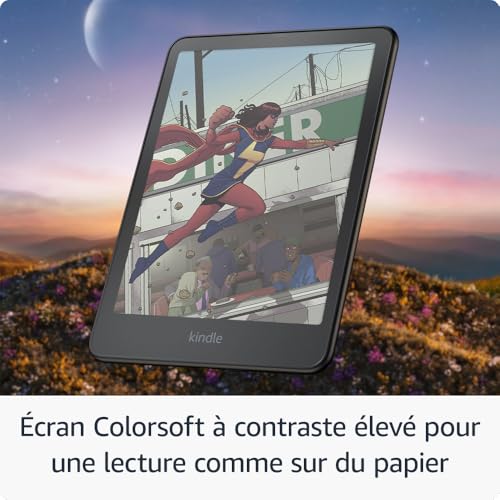 Detalle de Amazon Kindle Colorsoft Signature Edition (Nouvelle génération) – Écran couleur, autonomie prolongée et éclairage adaptatif