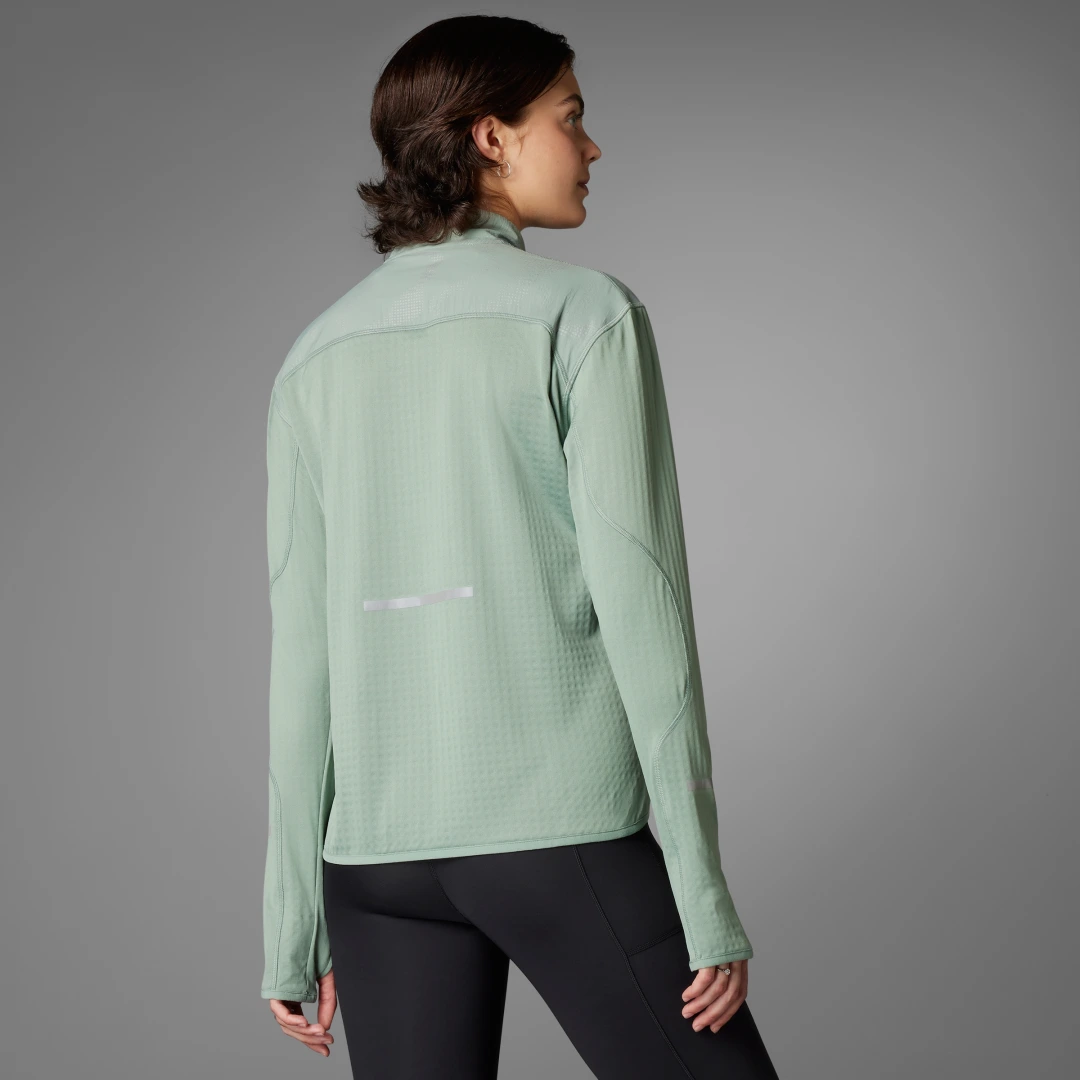 Thumbnail 1 de Sudadera Ultimate Hi Vis Reflective 1/2-Zip de Adidas — Verde, seguridad y comodidad para uso diario