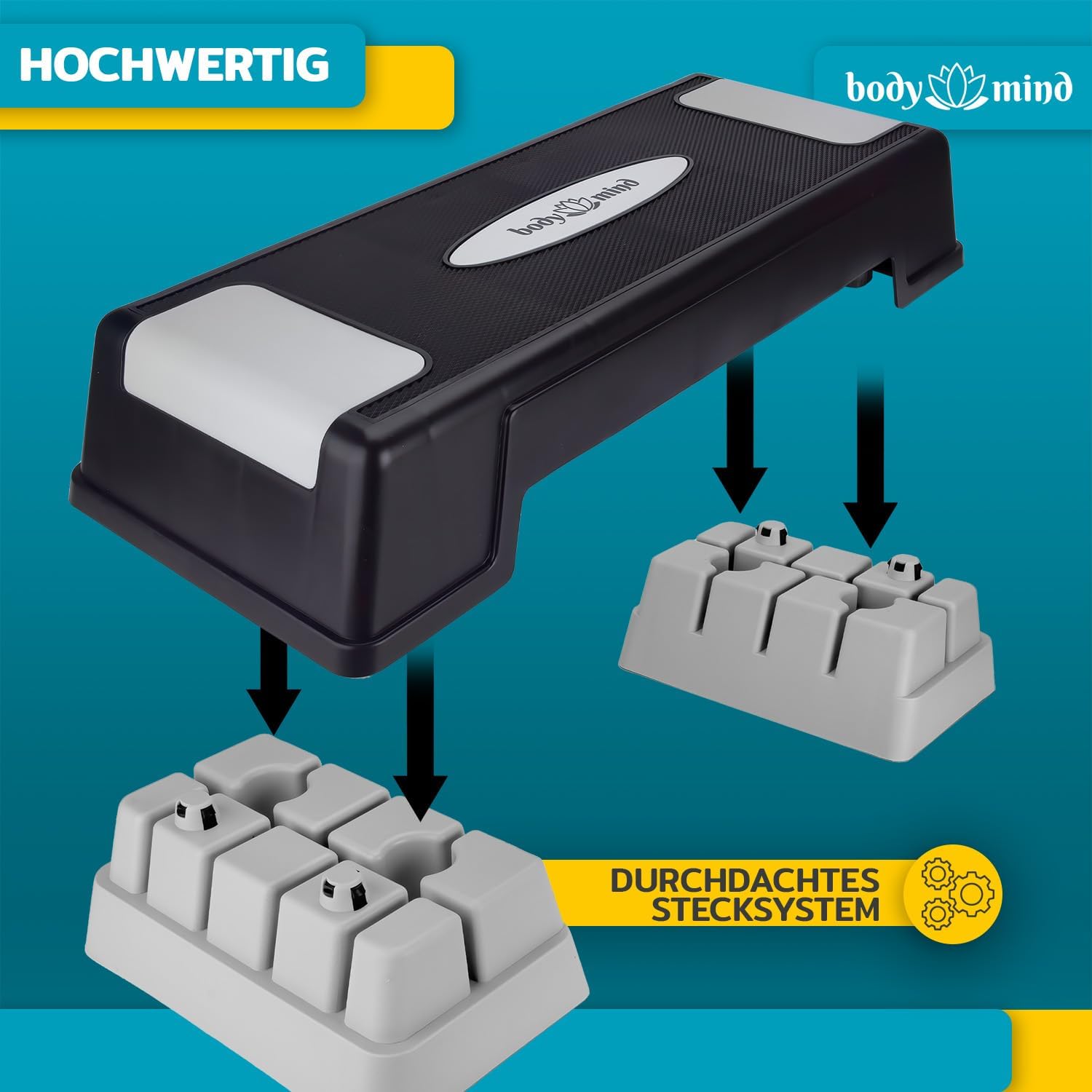 Thumbnail 2 de Body & Mind Aerobic Steppbrett Step-Bench mit Anti-Rutsch-Matte und kostenlosem Trainings-E-Book