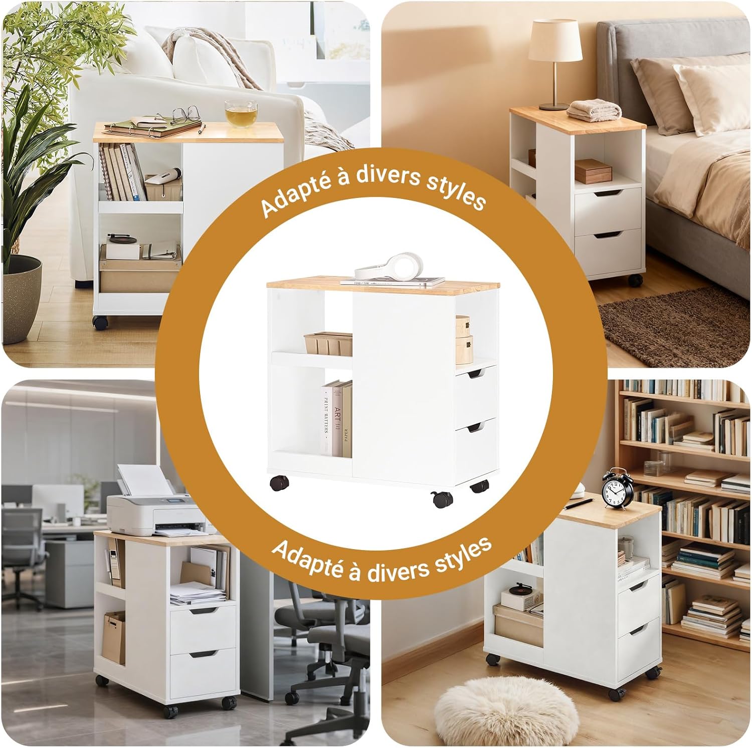 Thumbnail 5 de SoBuy FBT130-WN table d’appoint L60 cm