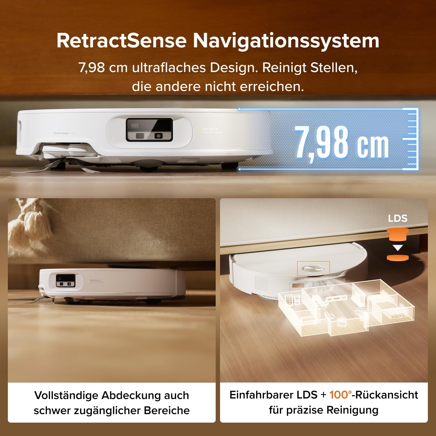 Detalle de roborock Qrevo Edge 2 Set Saugroboter mit Wischfunktion & Hebarem Wischmopp