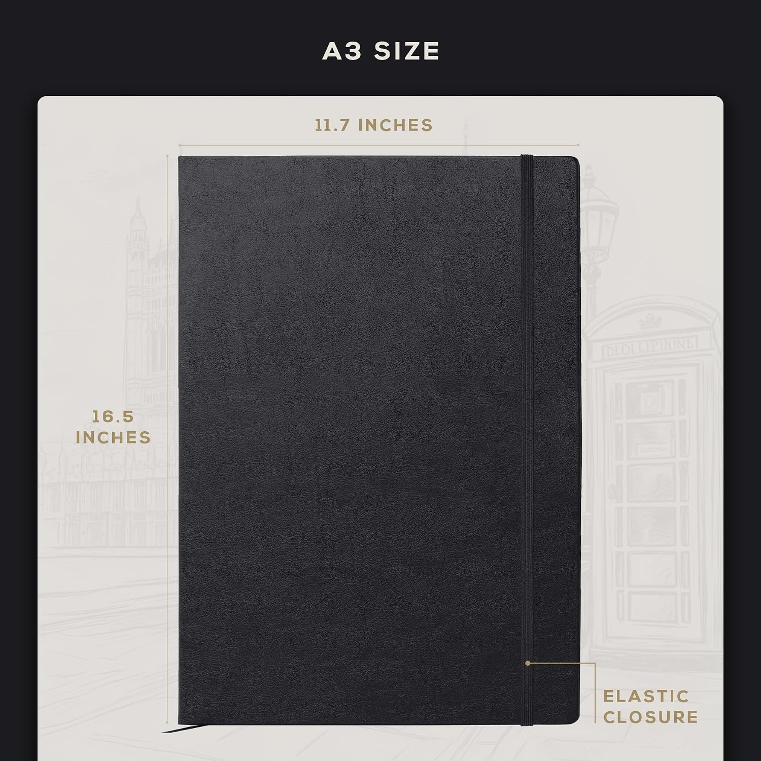 Detalle de Beechmore Books A3 Mixed Media Sketchbook – 11.7x16.5 Extra Large Studio Pad