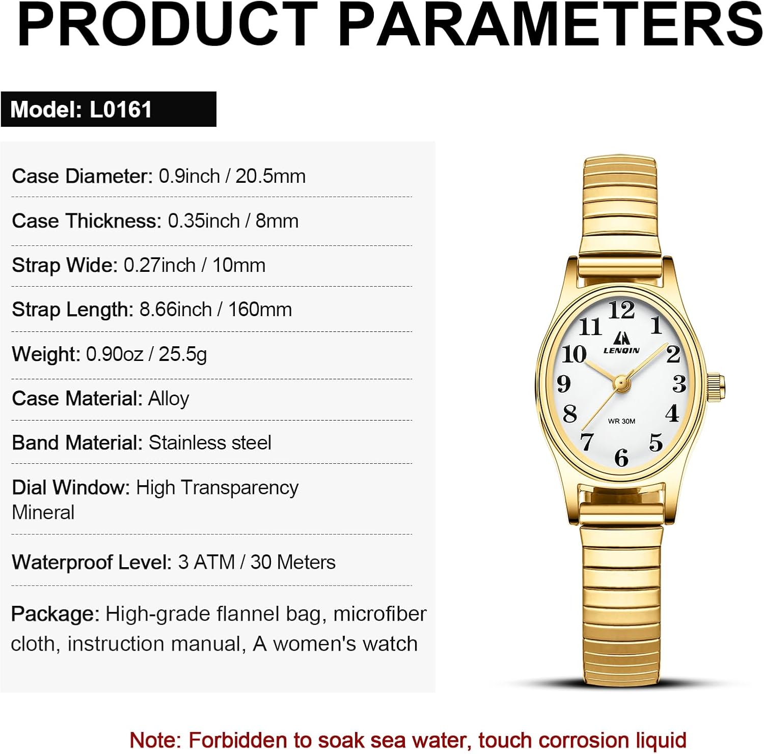 Thumbnail 4 de LN LENQIN Damen Armbanduhr Edelstahl Analog