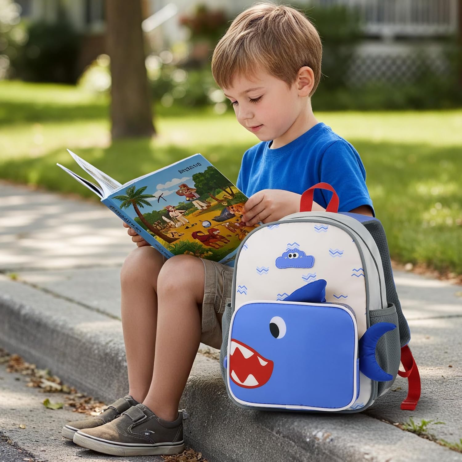 Thumbnail 6 de GAGAKU Kinderrucksack Hai – Spritzwassergeschützt, verstellbar, 11,2 L, Reflektoren, 25x15x30 cm