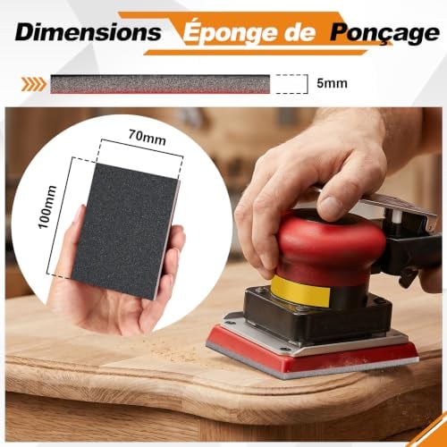 Detalle 2 de ZXOEJF 27 Pièces Éponge de Ponçage (Grains 120–3000) – Kit sec et humide