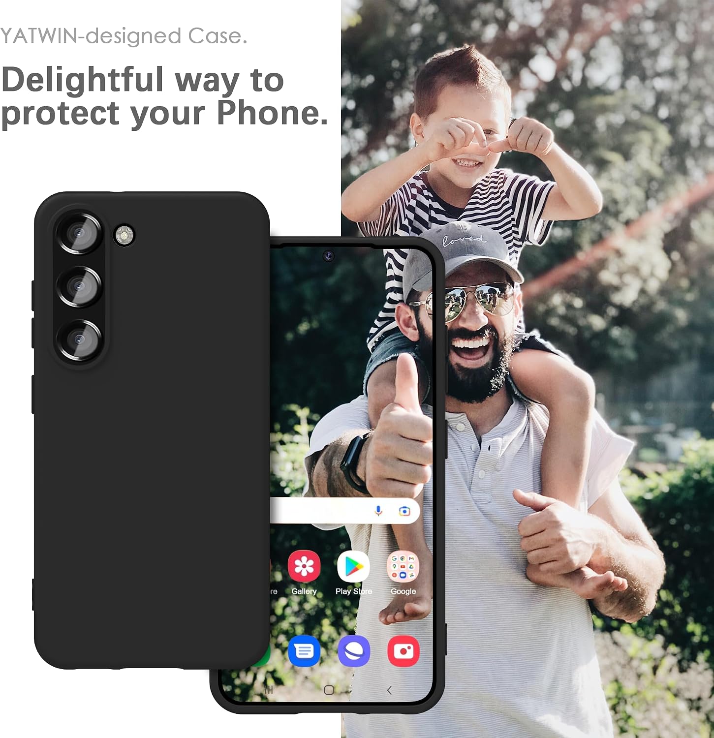 Thumbnail 1 de YATWIN Silicone Case for Samsung Galaxy S23 5G – Soft-Touch, Shockproof & Dustproof Black