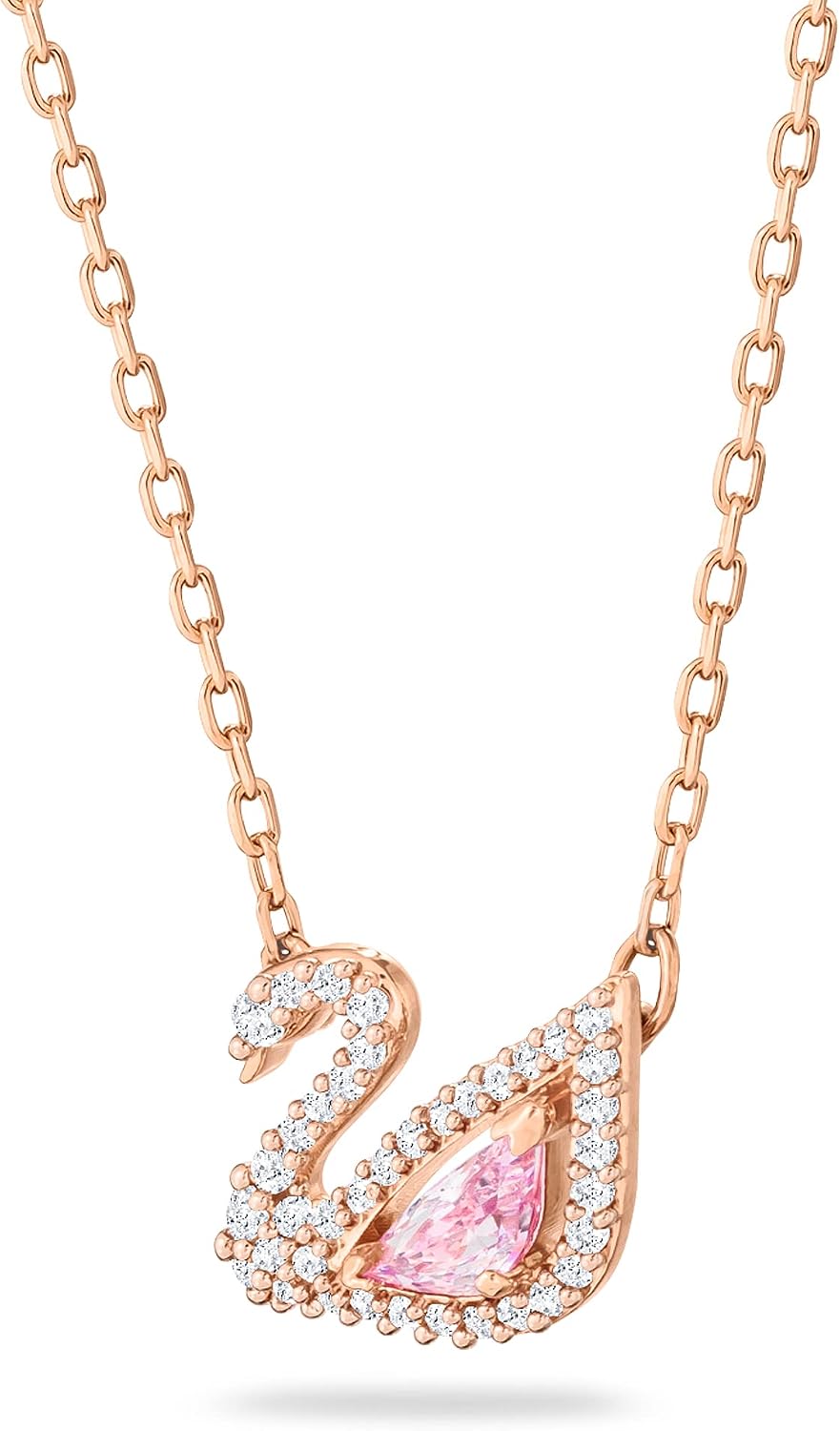 Detalle de Swarovski Swan Halskette – Roségold, Rosé Kristall, Schwananhänger