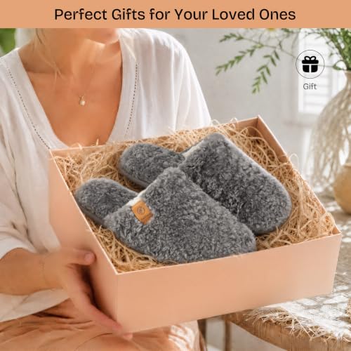 Thumbnail 6 de EverFoams Women's Fuzzy Slippers Memory Foam Warm Shoes – Light Grey (UK 5–6)