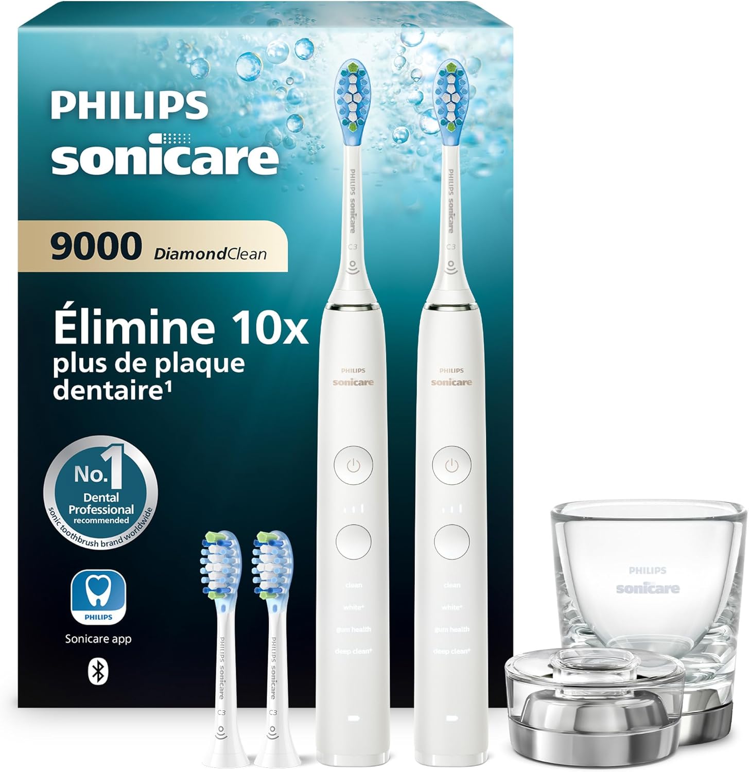 Detalle de Philips Sonicare DiamondClean 9000 HX9914/62, lot de 2