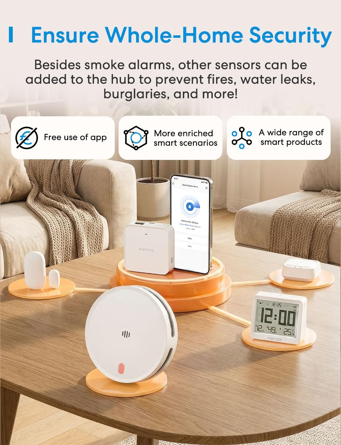 Thumbnail 6 de Meross Rilevatore di fumo Wi‑Fi connesso 33 mm