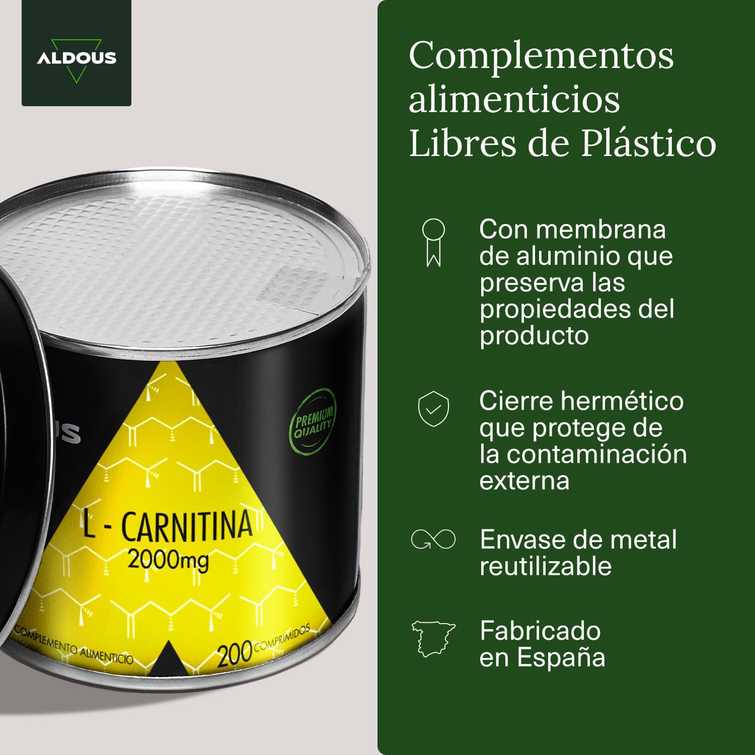 Thumbnail 4 de Aldous L-Carnitina 2000mg - 200 Comprimidos Energía y Resistencia🧪
