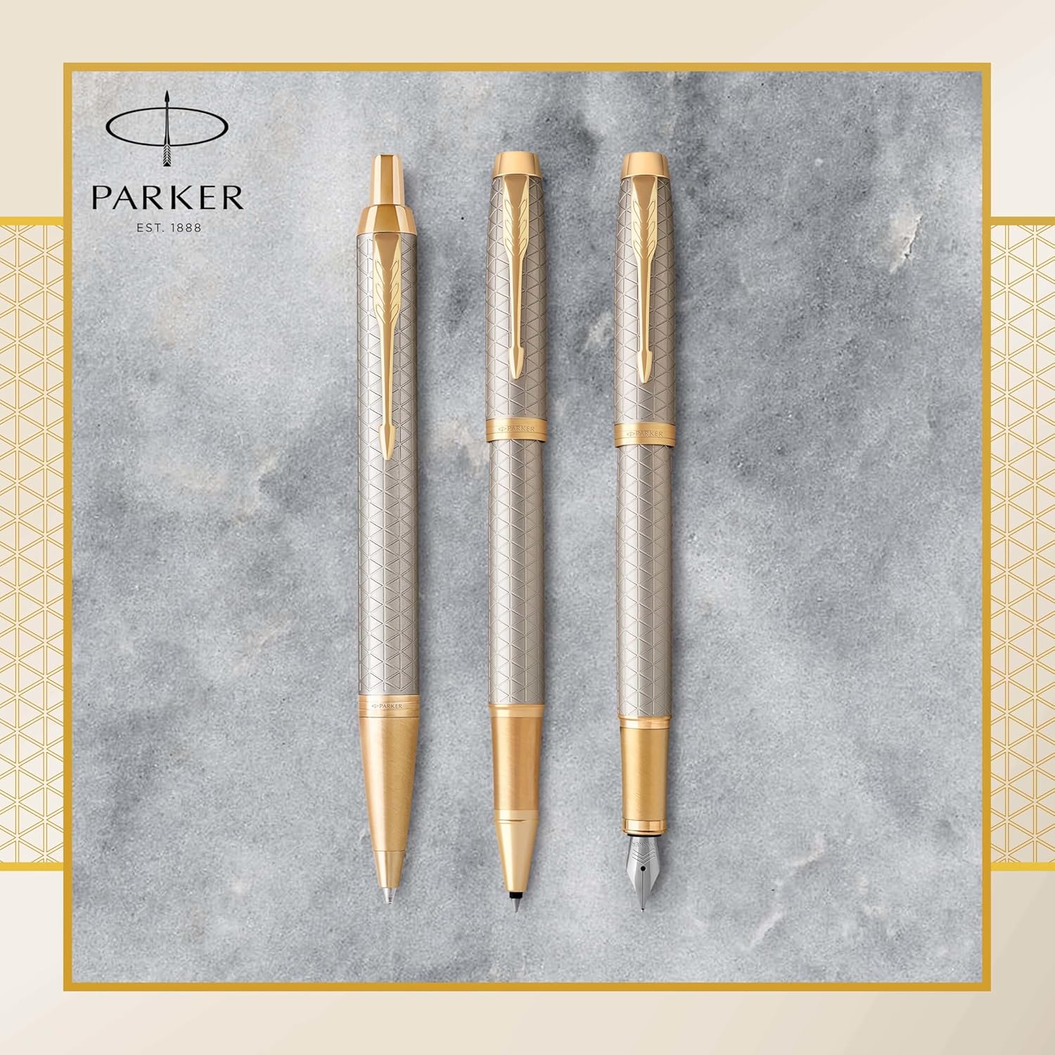 Thumbnail 6 de Parker IM Bolígrafo Plata con Adorno Dorado