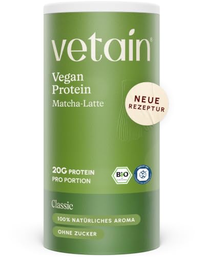Detalle de VETAIN Veganes Proteinpulver Matcha Latte – 60 g Testbericht (20 g Eiweiß & 90 mg Koffein pro Portion)