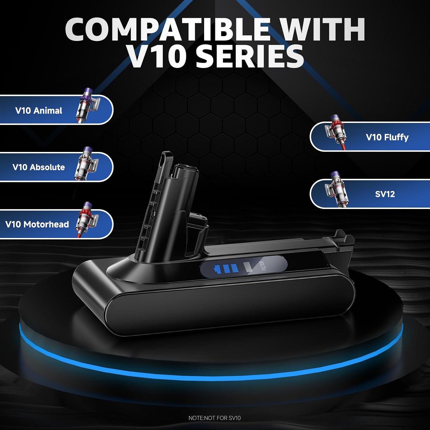 Detalle de EGR V10/SV12 Battery Replacement for Dyson V10 Series – with 2 Filters
