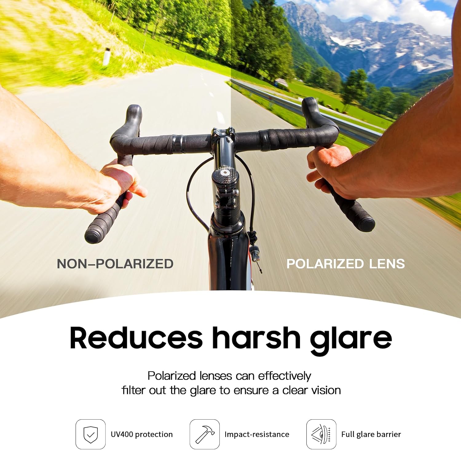 Detalle 2 de LVIOE Sport Sunglasses for Women: Polarised UV400 Wrap-Around for Cycling, Hiking and Running