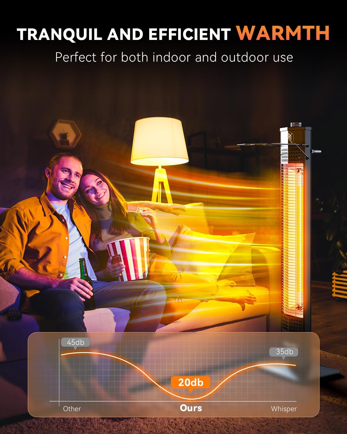 Thumbnail 2 de Encyclpo 11-E0300 Infrared Patio Heater, 1,500 W, IPX5, 3 Heat Levels