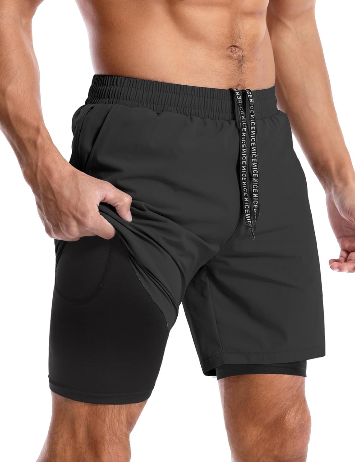 Detalle de Aolesy Men's 7" Running Shorts with Pockets