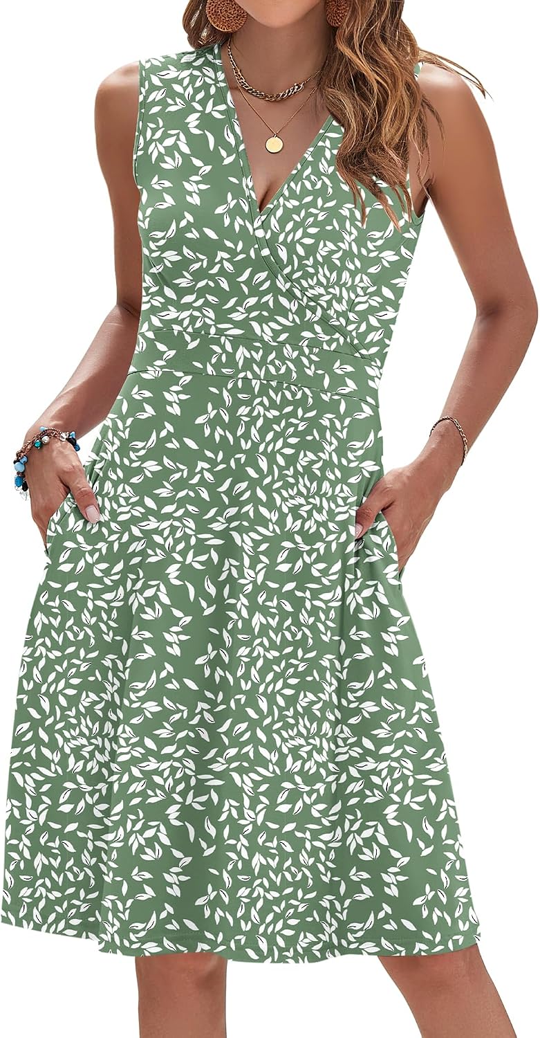 Thumbnail 6 de WNEEDU 61103 Women’s Sleeveless Summer Dress with Floral Print and Pockets