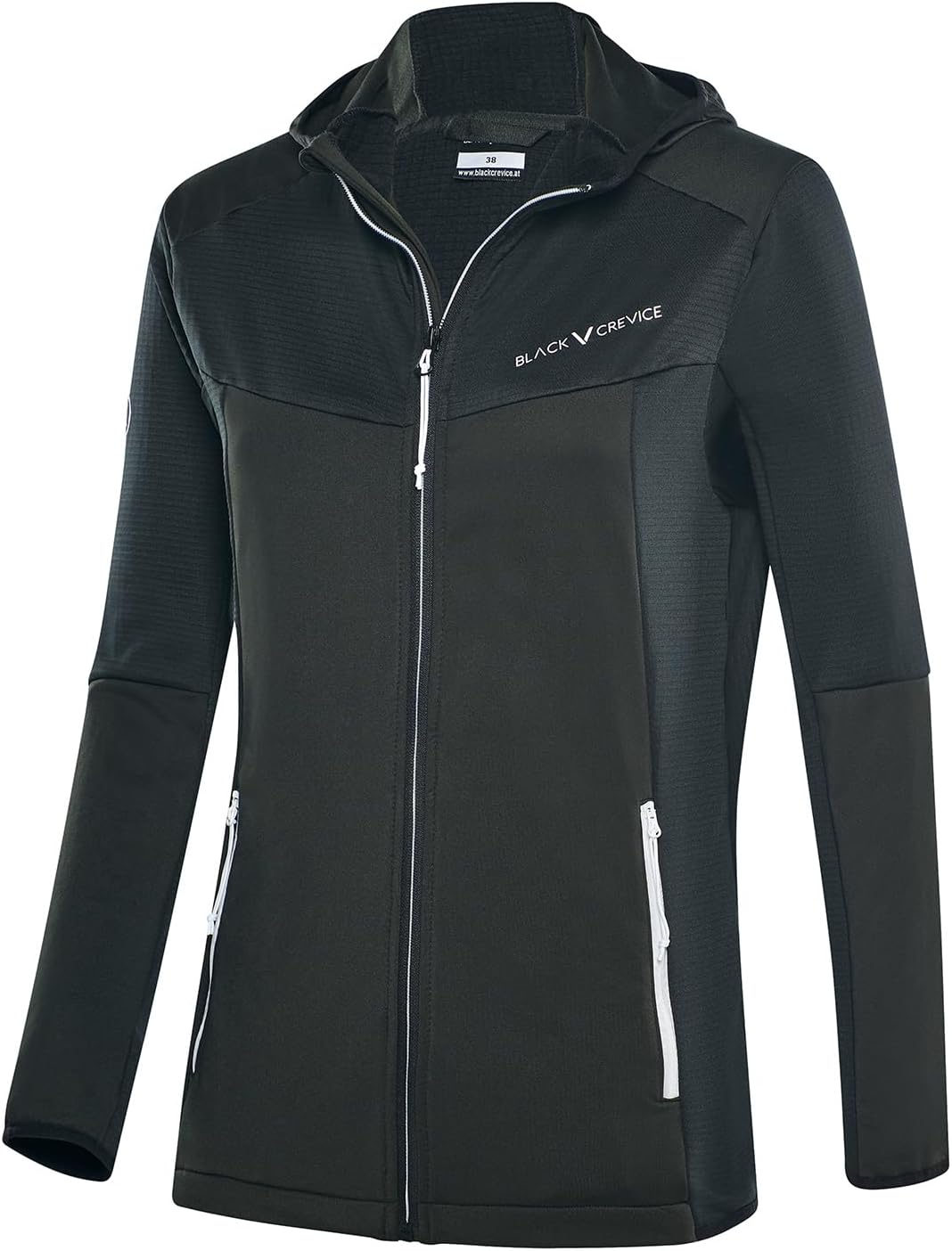 Detalle de Black Crevice Veste intermédiaire pour femme – Veste polaire légère, stretch et respirante