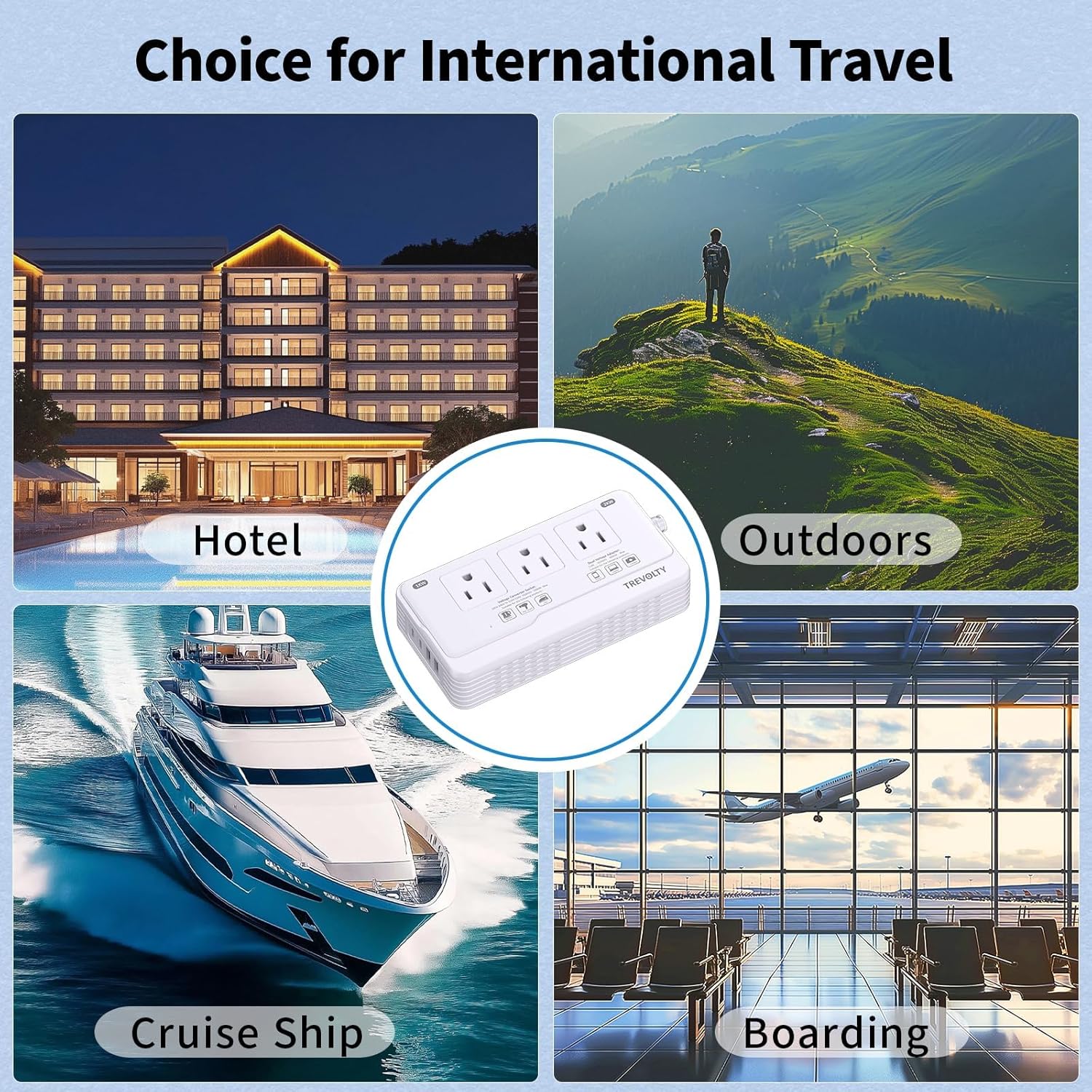 Thumbnail 6 de TREVOLTY 2000W Voltage Converter (US to Europe) with Multi-Port Travel Adapter, 3 AC Outlets + 2 USB-C + 2 USB-A