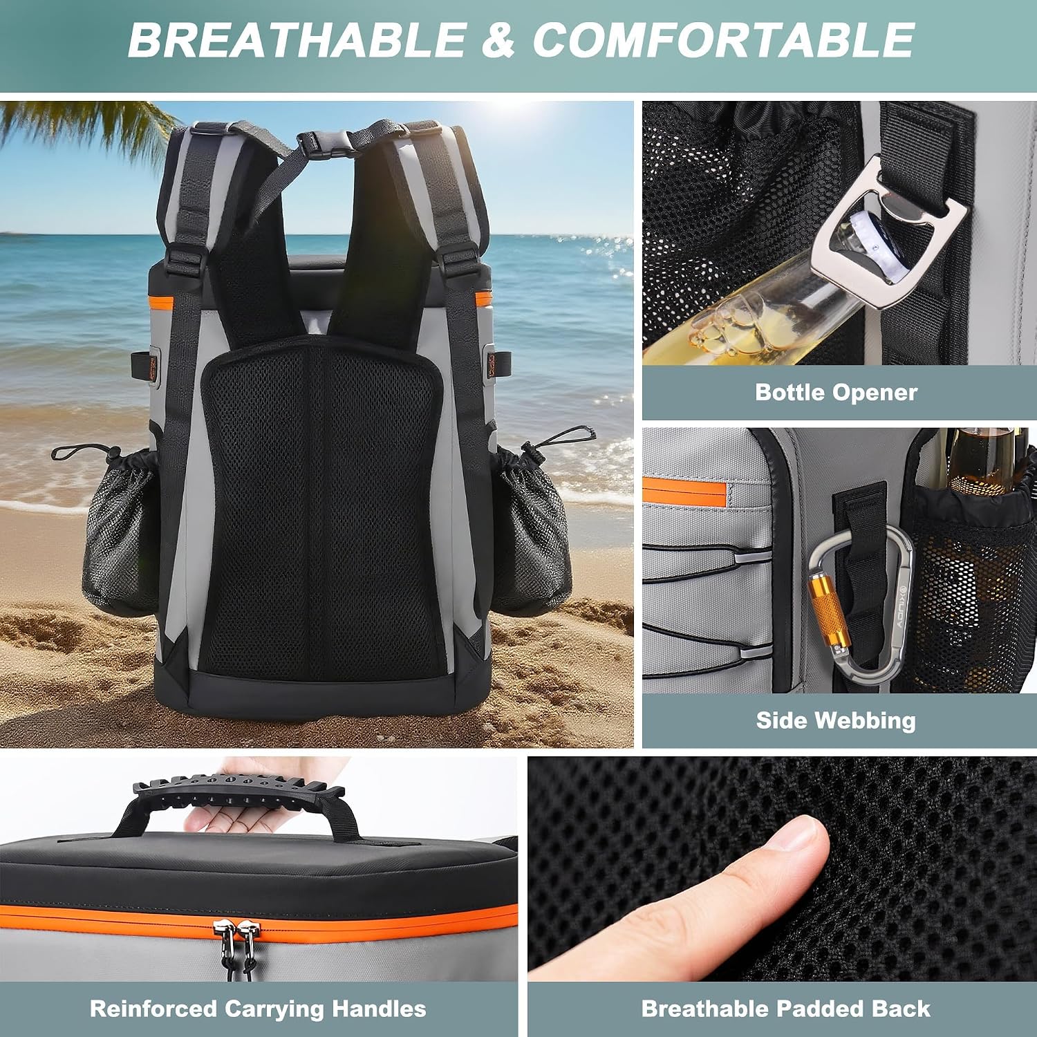 Detalle de YOUNGOA 30L Cooler Backpack: Large Insulated Leakproof Rucksack for Outdoors