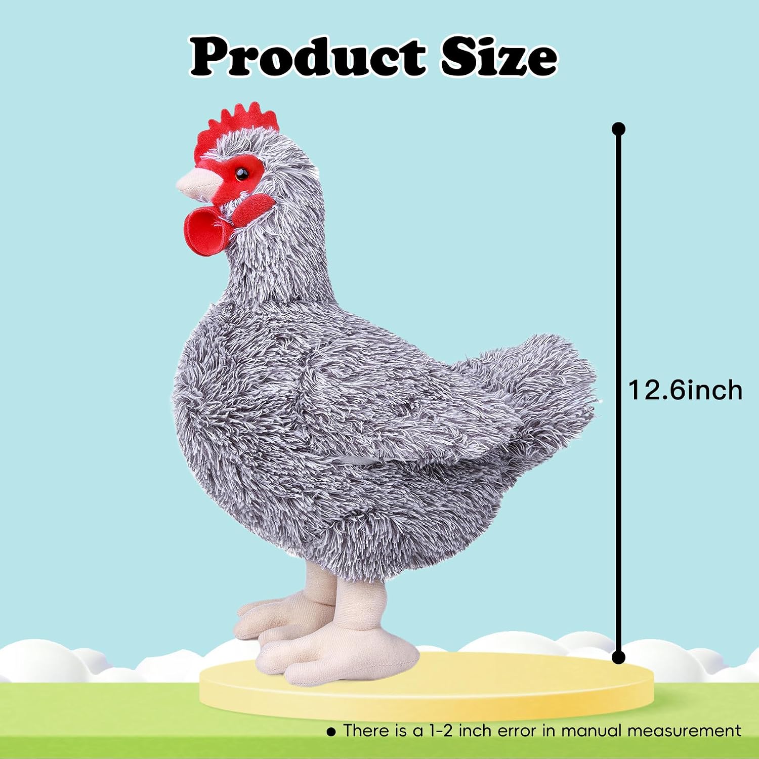 Detalle 2 de Lilizzhoumax 8-inch Black Cuddy Hen Chicken Plush Toy