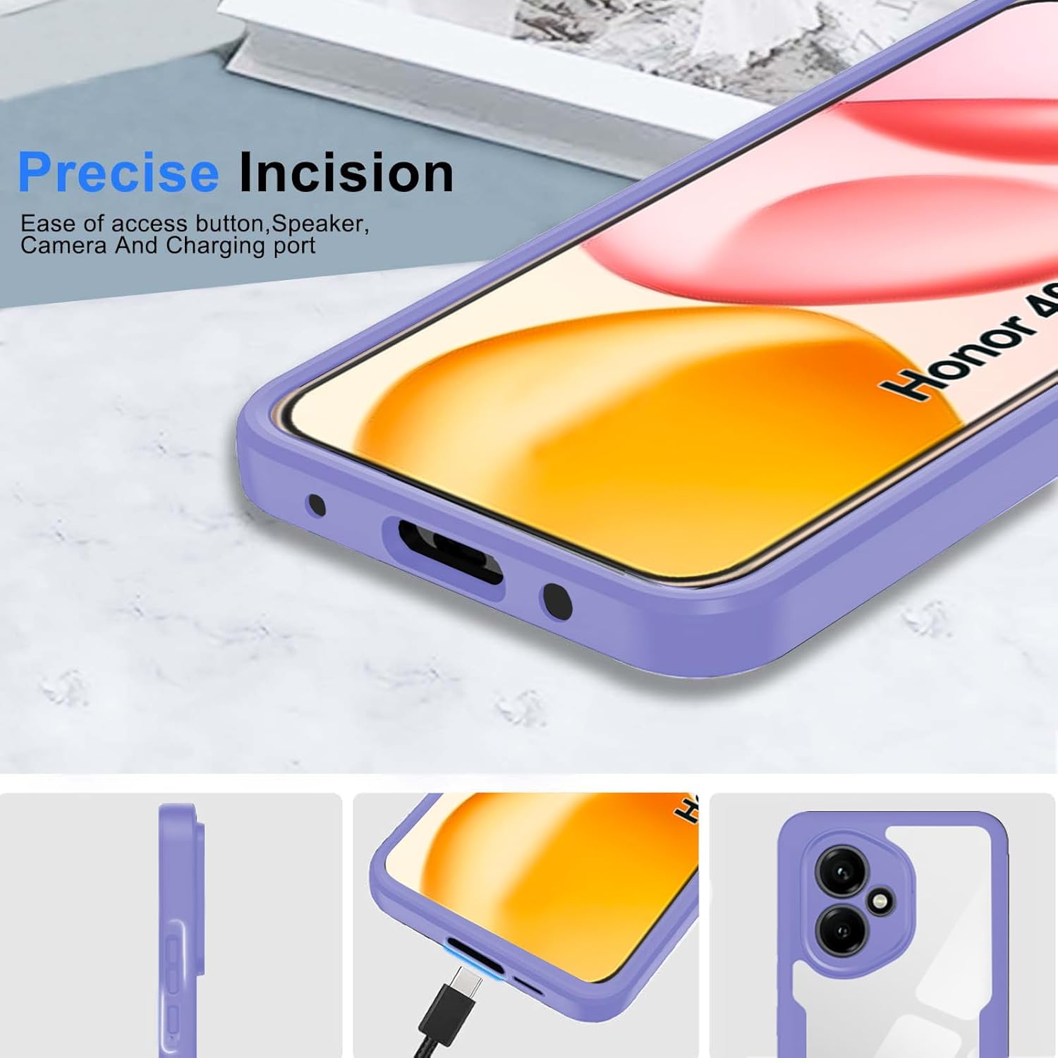 Thumbnail 3 de WeiCase Hülle für Honor 400 5G – Transparente 360° Schutzhülle mit Displayschutz
