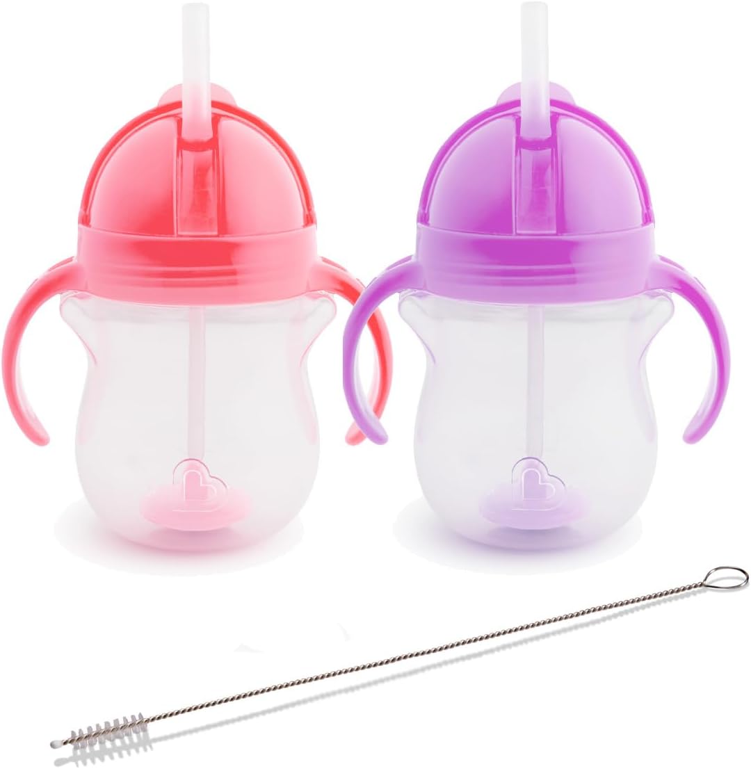 Detalle de Munchkin Click Lock Set tazas con pajita 2x