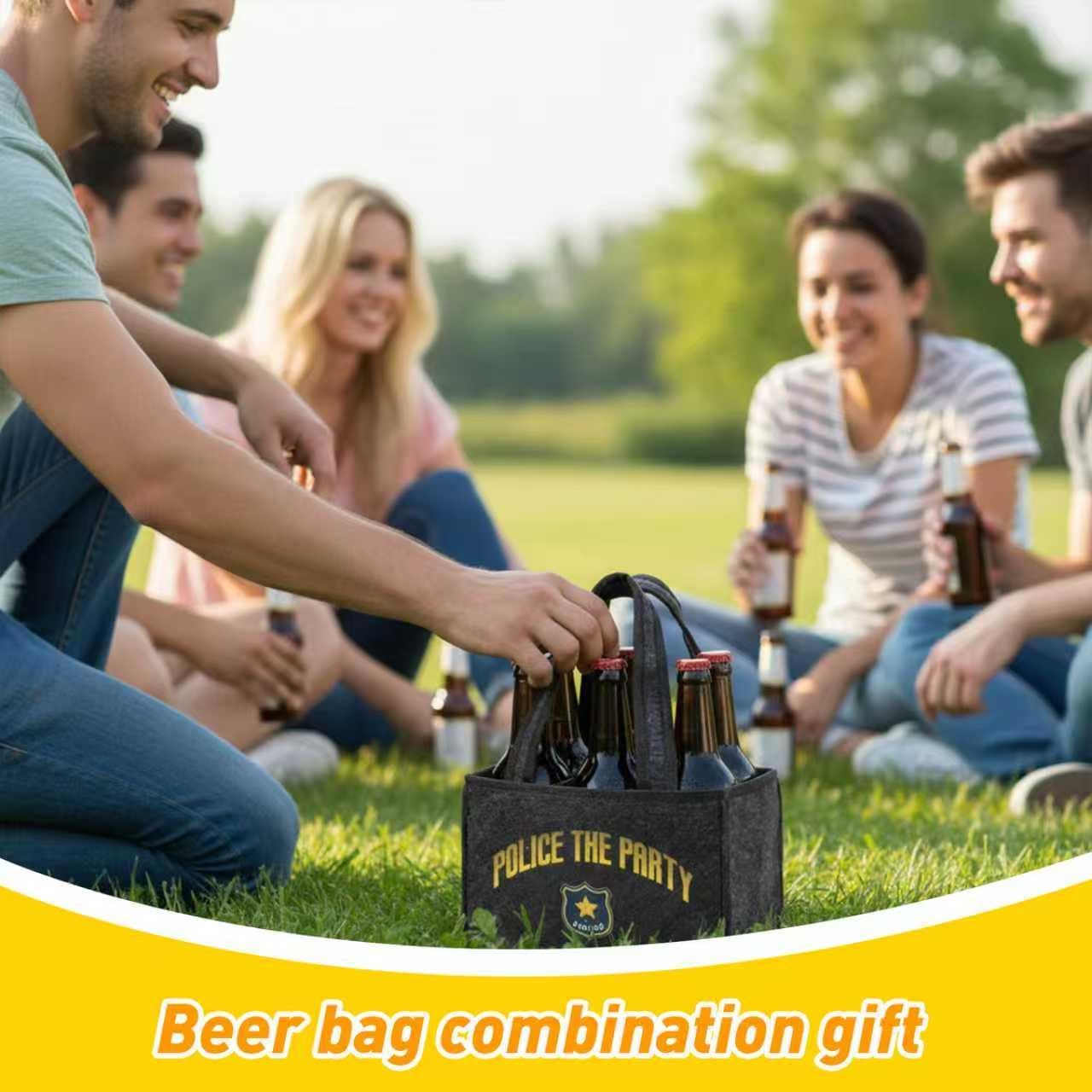 Thumbnail 2 de UV STYLISH Police Party 6 Bottle Wine/Beer Felt Carrier Bag (24 x 15 x 15 cm)
