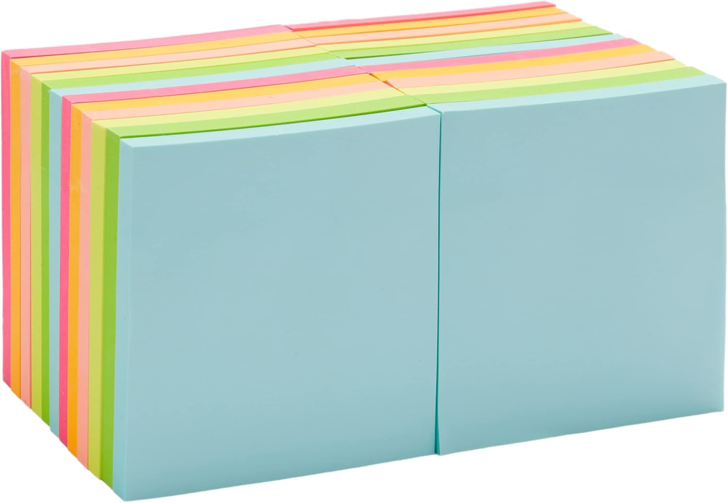 Amazon Basics Quadratisch Mini-Haftnotizen 7,6 × 7,6 cm, 24 Stück gemischt
