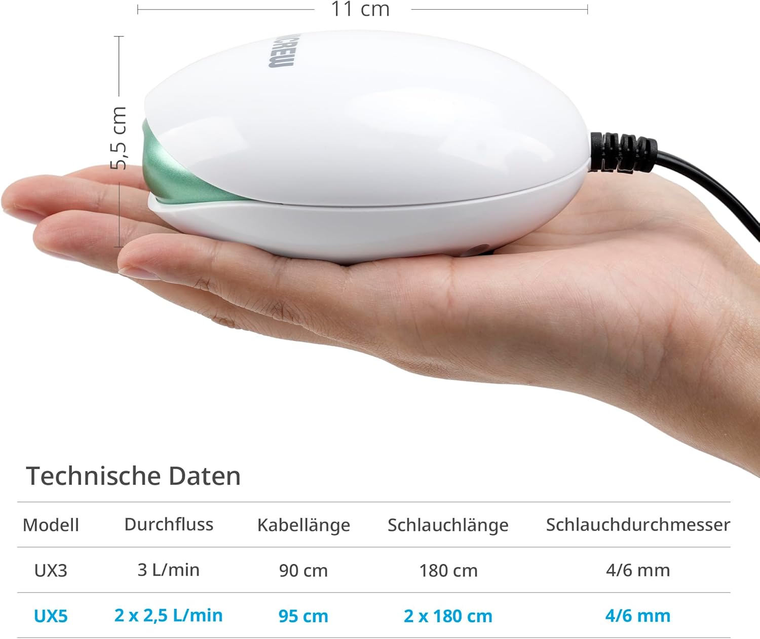 Thumbnail 5 de NICREW Leise Luftpumpe 5 L/min für Aquarien