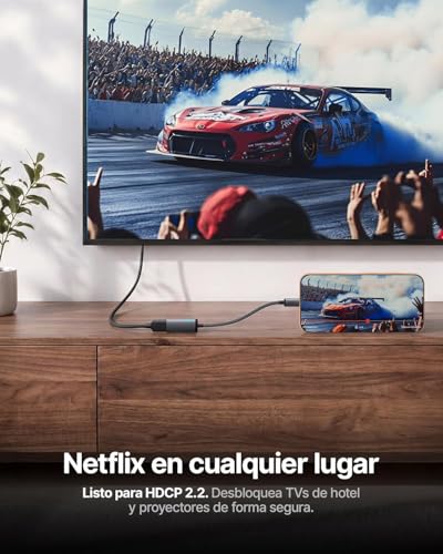 Detalle 2 de INIU Adaptador USB‑C a HDMI con LED Inteligente, 4K@60Hz y Certificación HDMI Oficial