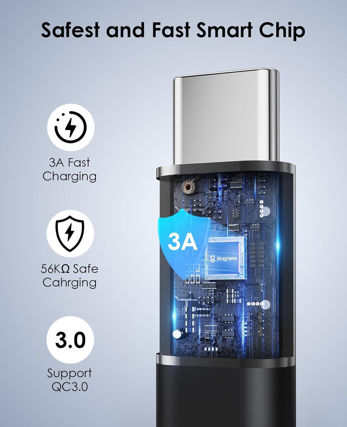 Thumbnail 3 de Magtame Cable USB C Magnético 5 pies Carga Rápida ⚡