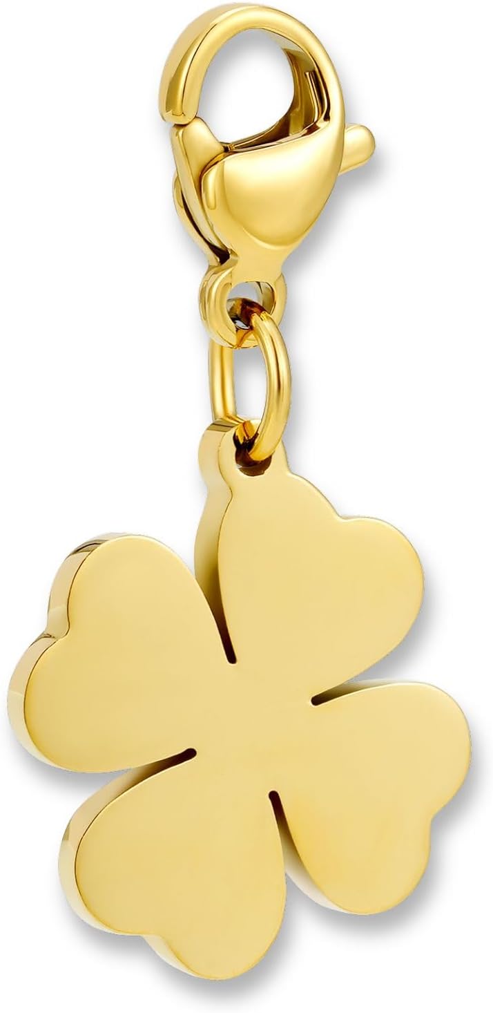 Detalle de GD GOOD.designs Charms Anhänger mit Karabiner-Verschluss – 316L Edelstahl, 18K Vergoldung