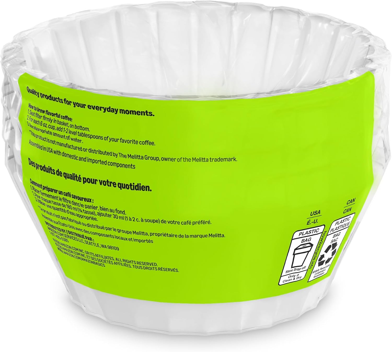 Thumbnail 4 de Amazon Basics Basket Coffee Filters for 8-12 Cup Coffee Makers, White, 200 Count