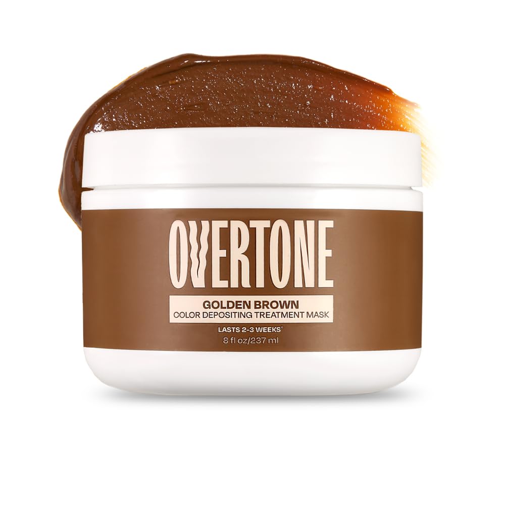 Detalle de Overtone Brown Gold Semi-Permanent Color Conditioner (8 oz) – Hydrating, Vegan, Cruelty-Free
