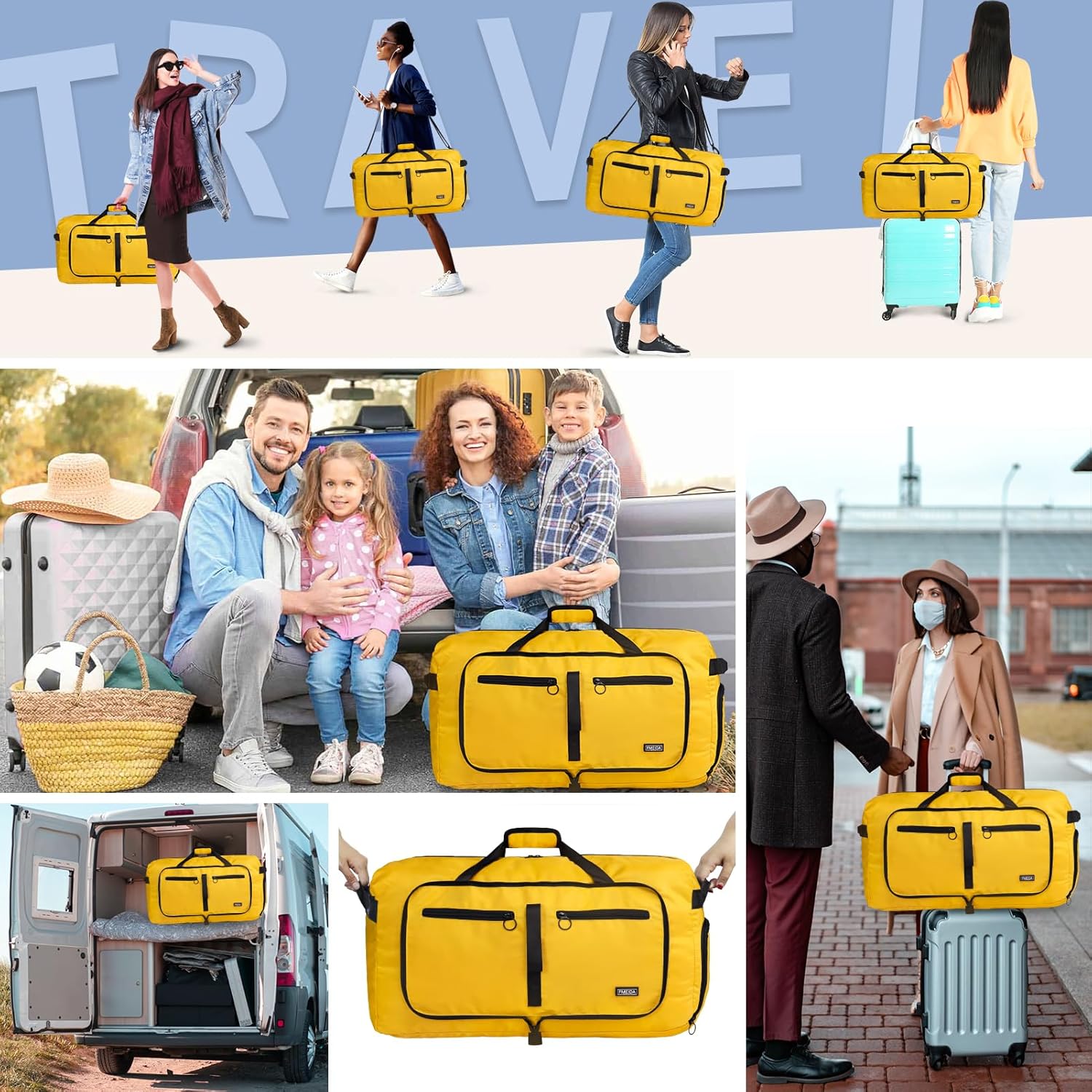 Thumbnail 1 de Fmeida Reisetasche Groß 65L Gelb