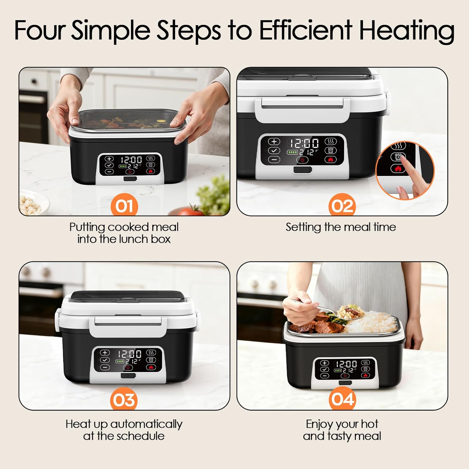 Thumbnail 4 de Odopok Cordless Electric Lunch Box: 6.3 Cup, 100W Self-Heating with 20000mAh Battery