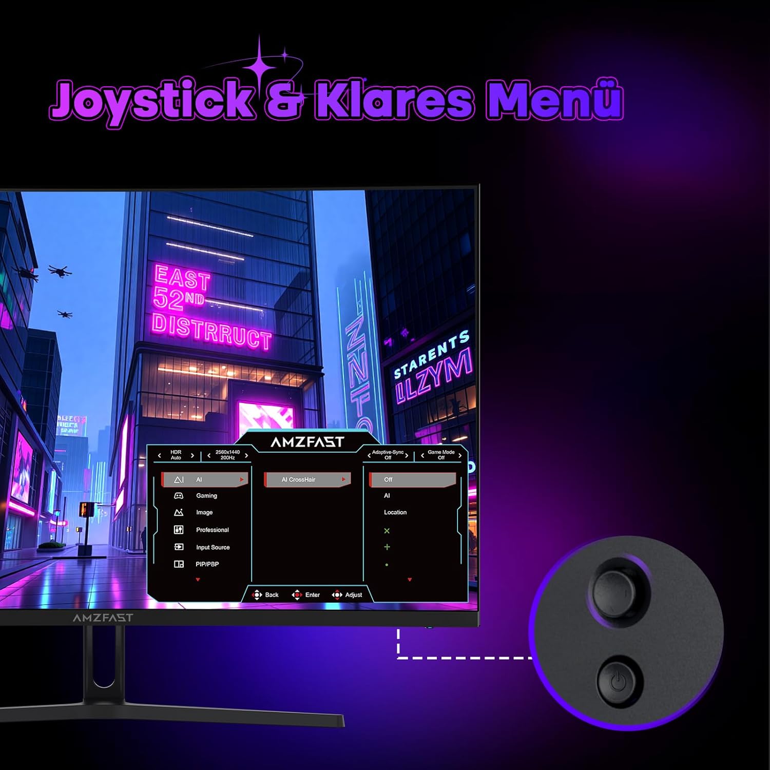 Thumbnail 6 de Amzfast AMZG32C1Q 32 Zoll Curved Gaming Monitor 180Hz