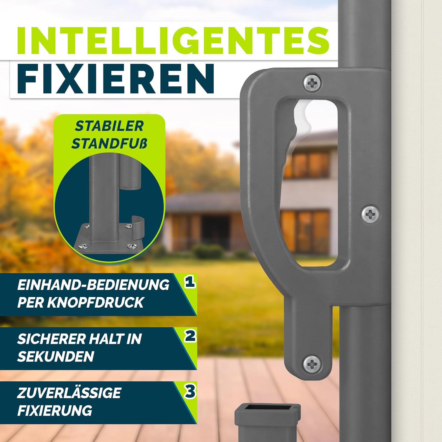 Detalle de tillvex® Seitenmarkise 160 x 350 cm ausziehbar mit Blickschutz & Regencover