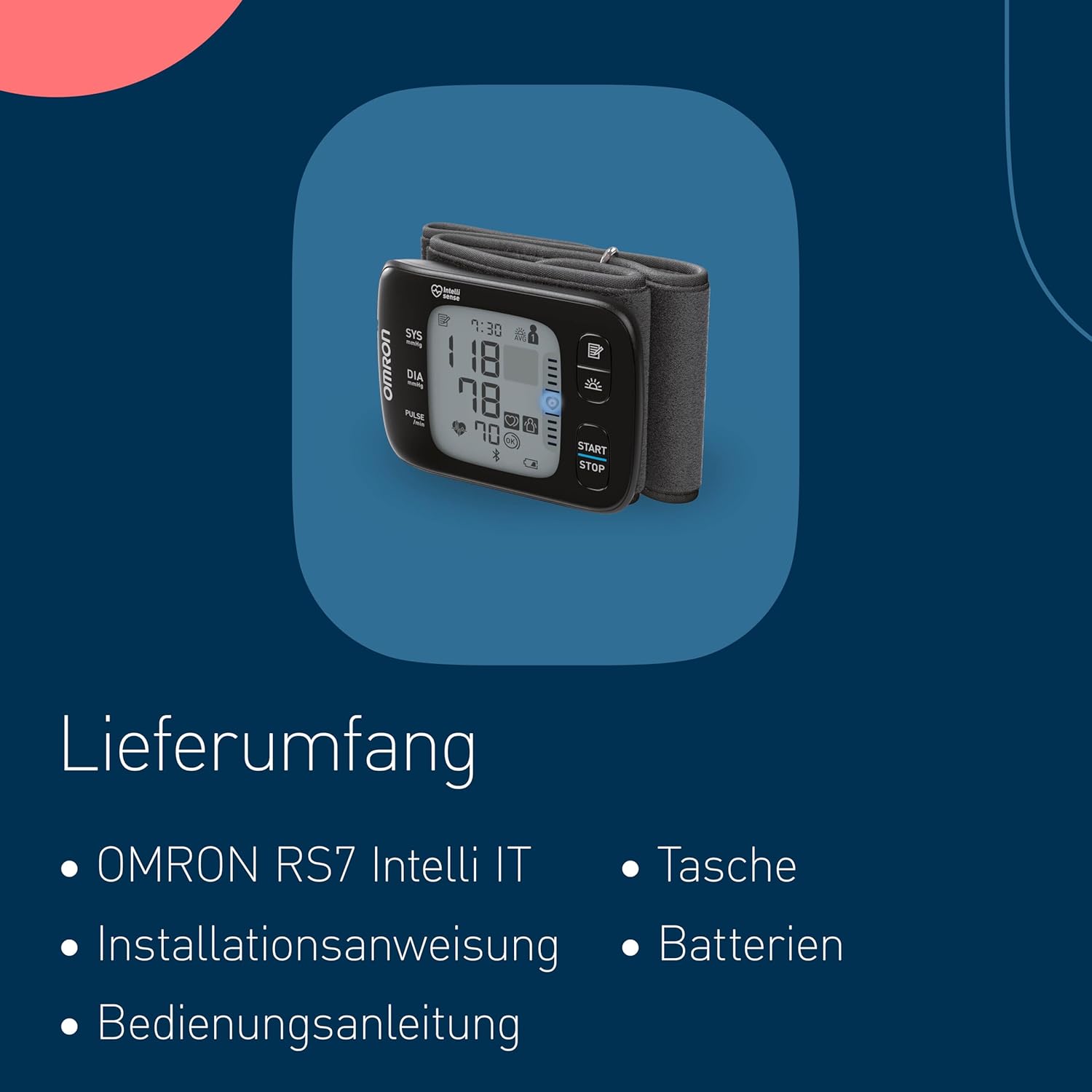 Thumbnail 6 de OMRON RS7 Intelli IT Handgelenk-Blutdruckmessgerät